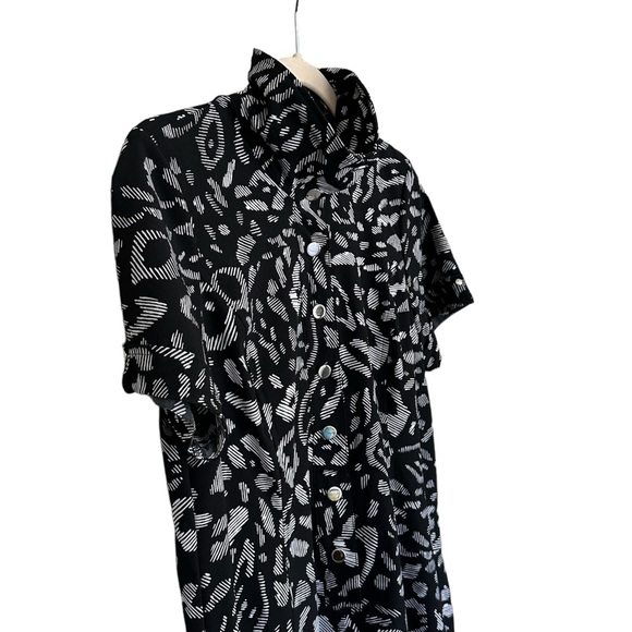 Chicos Sheath Dress pockets black white psychedelic animal print size .5 or sz 6 - Picture 3 of 11